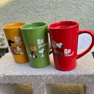 Colorful Peanuts Character Mugs Set